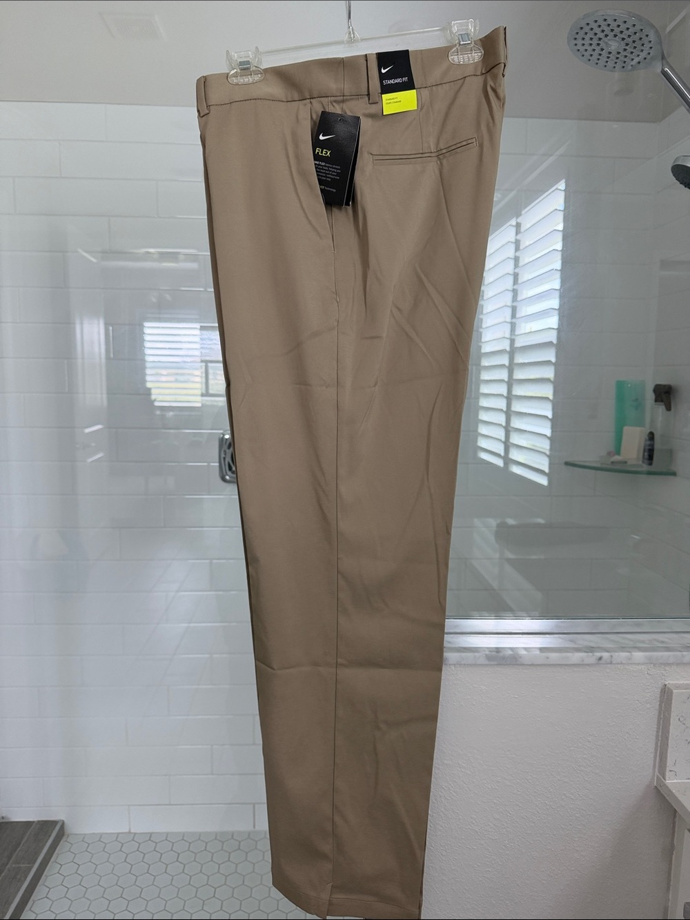 Nike Men's Khaki Stretch Chinos - Tan - Standard FIT Nike Flex DRI-FIT Tech